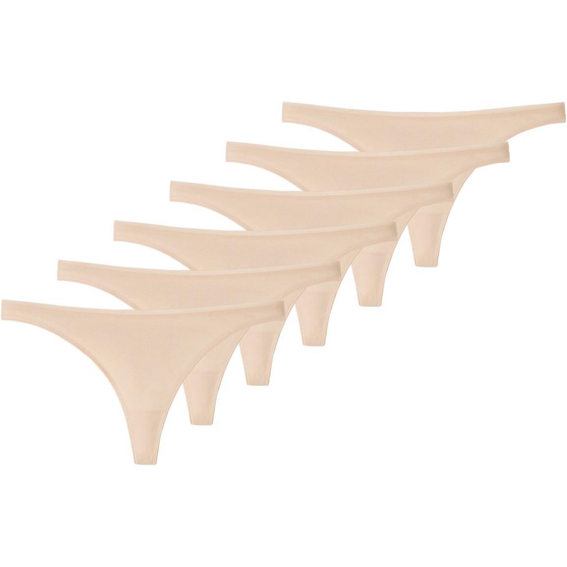 Schiesser, Damen, Unterhosen, 6er Pack 95/5 Organic String, Beige, (42, 6er Pack)