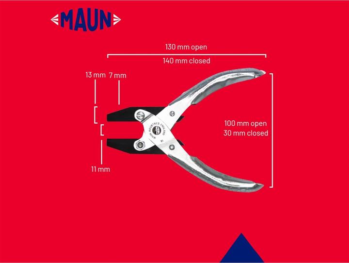 Actual product image Maun Flat Nose Pliers, Smooth Jaws 140mm (140 mm)