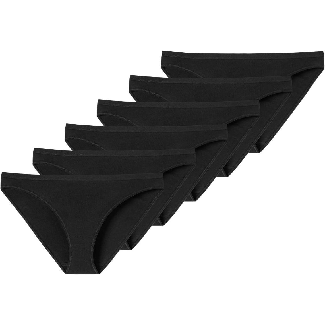 Schiesser, Damen, Unterhosen, 6er Pack 95/5 Organic Mini-Slip, Schwarz, (38, 6er Pack)