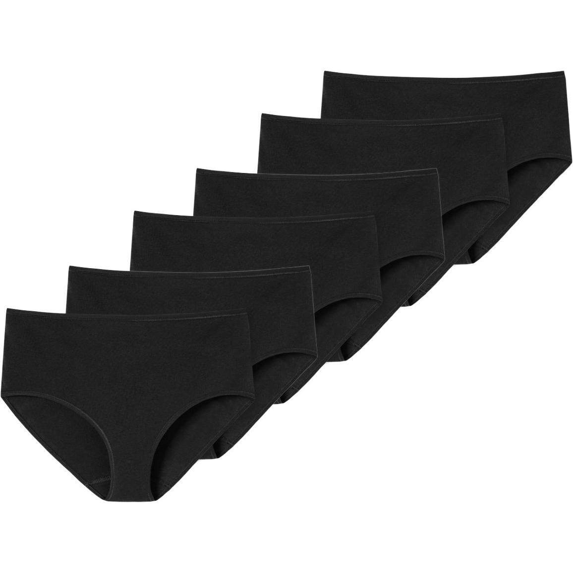 Schiesser, Damen, Unterhosen, 6er Pack 95/5 Organic Midi-Slip, Schwarz, (40, 6er Pack)
