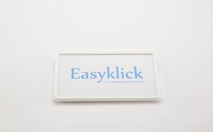 Easyklick Nummernrahmen Hochformat 16x30 NUR Hinten weiss glanz (Heck, Hochformat)