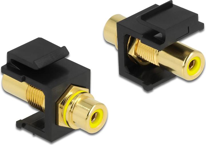 Actual product image Delock Keystone module RCA jack to RCA jack Yellow / Black (Various)