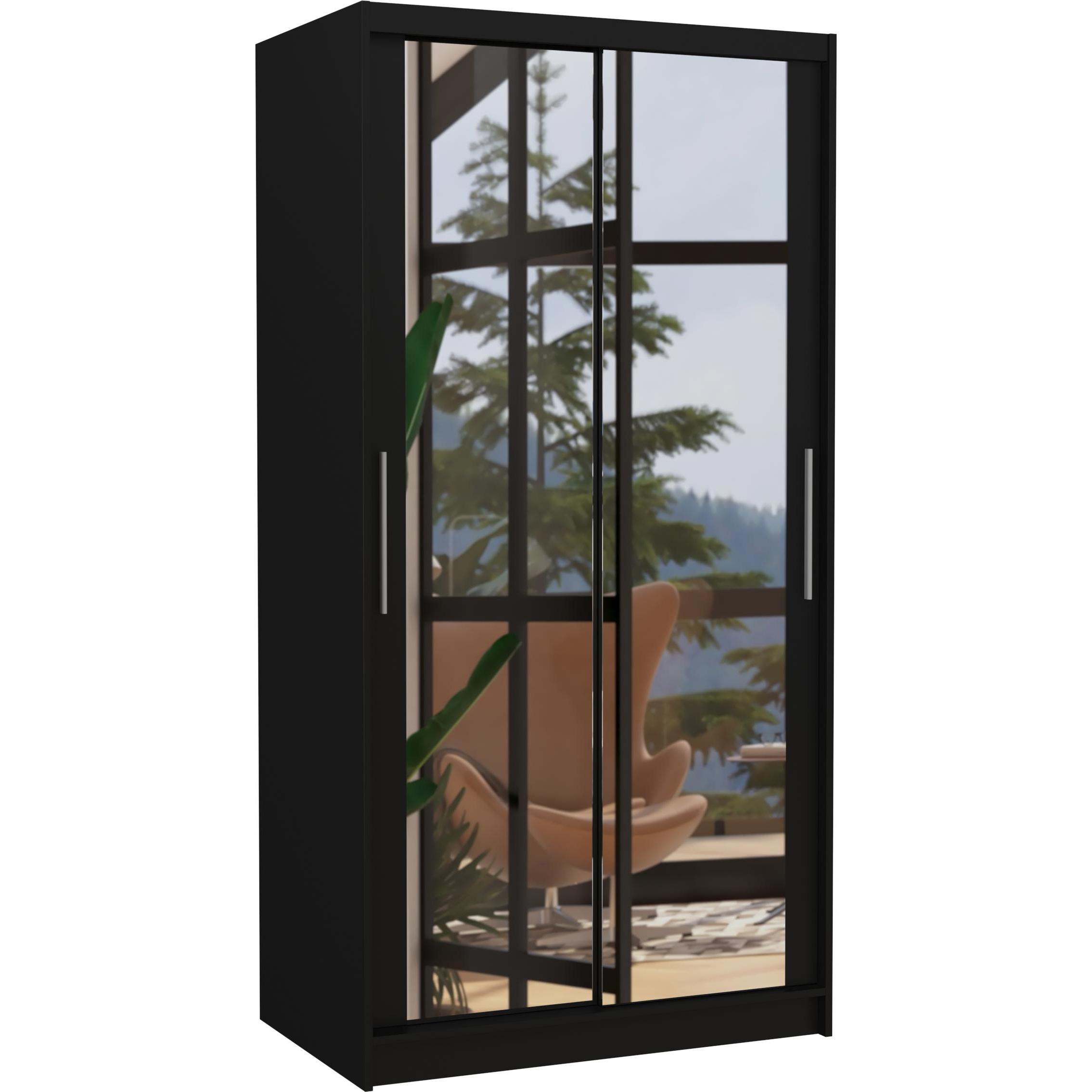 ADRK Furniture, Kleiderschrank, Verspiegelter Schiebeschrank NEVIO 100