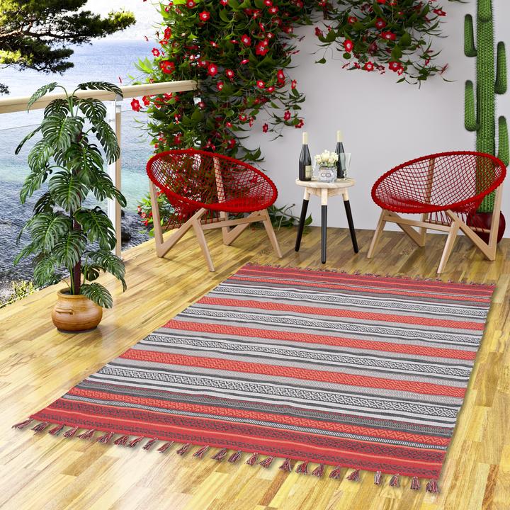 Actual product image Pergamon Kelim Baumwolle Natur Teppich Grace (140 x 200 cm)