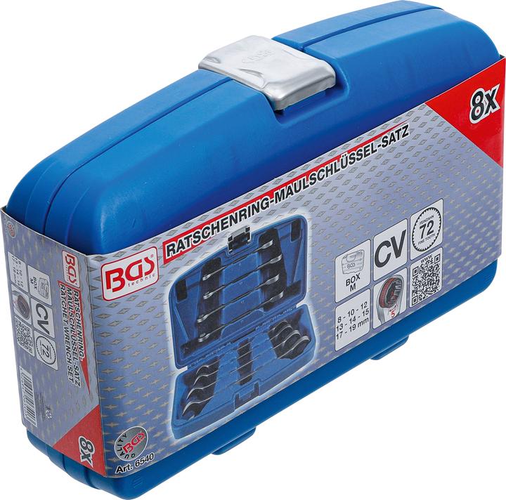 Actual product image BGS Ratchet Combination Wrench Set 8 - 19 mm 8 pcs. (19 mm, 12 mm, 14 mm, 16 mm, 10 mm, 18 mm, 17 mm, 11 mm, 15 mm, 8 mm, 9 mm, 13 mm)