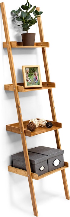 Immagine prodotto Relaxdays Scaffale a scala in bambù a 4 livelli (44 x 37 x 176 cm)