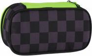 Actual product image Starpak Pencil case, oval pocket, 1 zip, black checkerboard pattern