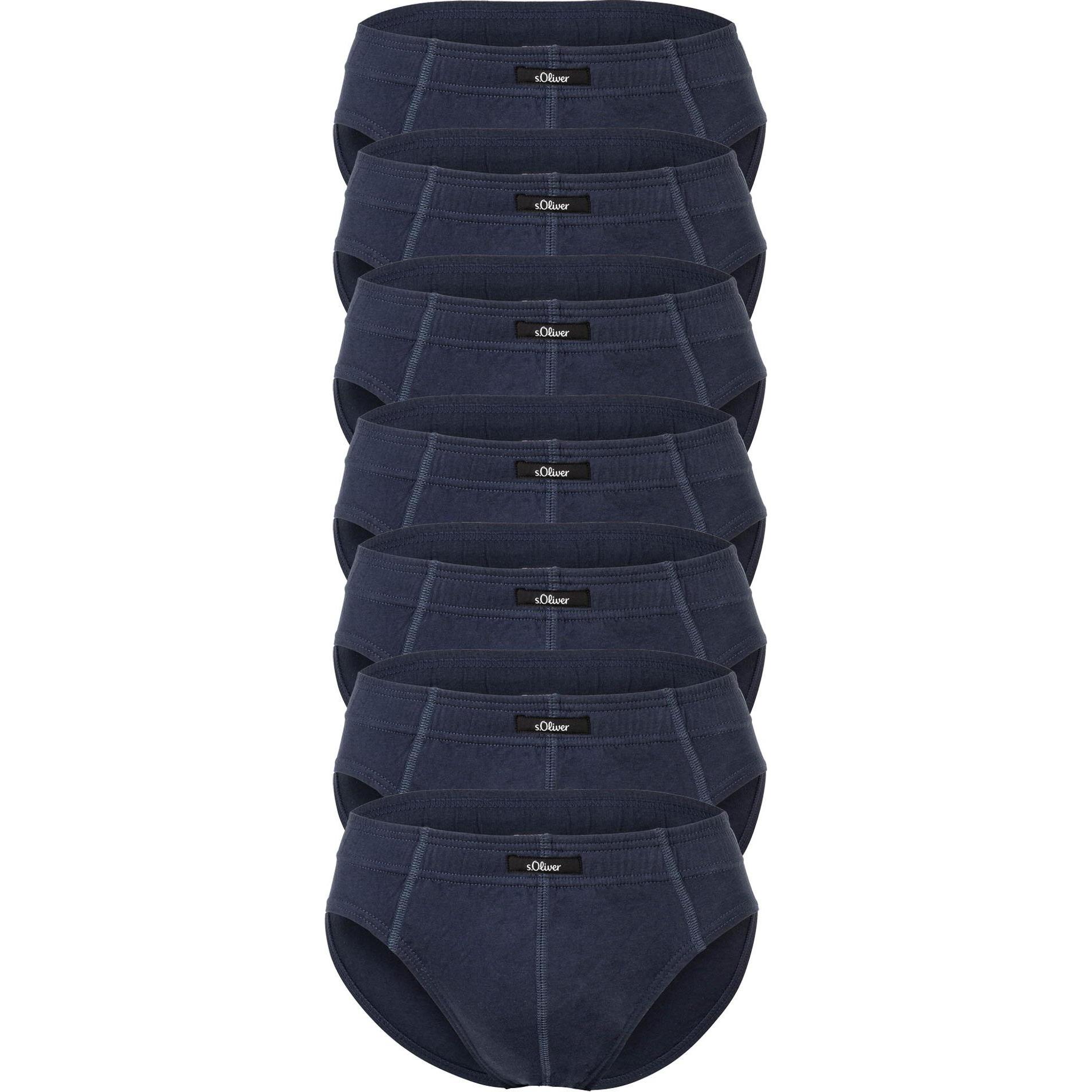S.Oliver, Herren, Unterhosen, Slips, Blau, (L, 7er Pack)