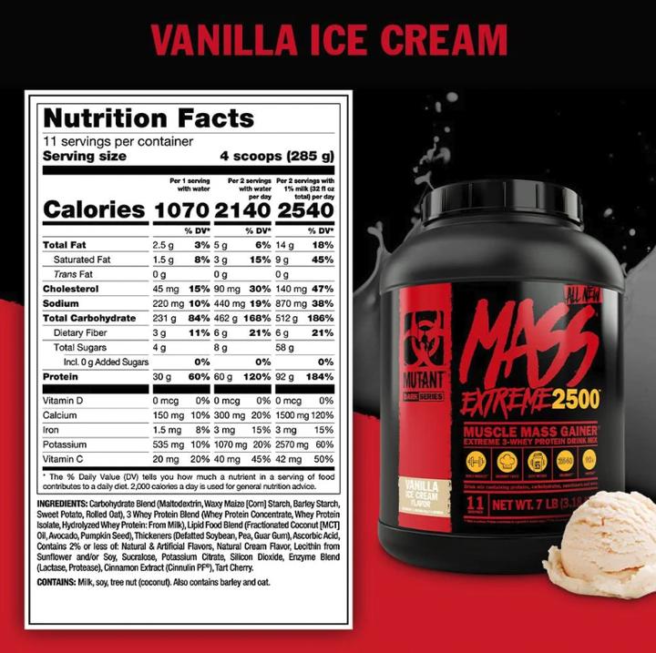 Produktbild Mutant Mass XXXtreme 2500 (Vanille, 1 x, 5500 g)