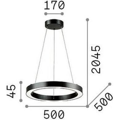 Thumbnail - Ideal lux, Pendelleuchte, ORACLE LED Pendelleuchte 28W ⌀500mm Weiss warmweiss 211404 (2600 lm)