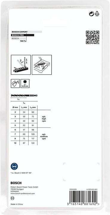 Produktbild Bosch Professional Zubehör PRO Metal HSS-G Impact Spiralbohrer-Set, 8-tlg. (2 mm, 3 mm, 4 mm, 5 mm, 6 mm, 7 mm, 8 mm, 10 mm)
