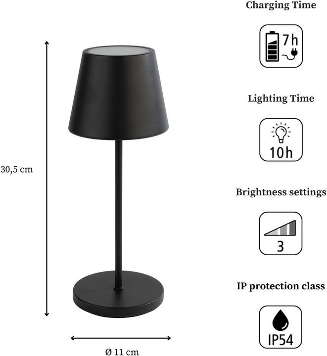 Produktbild APS Akku-Tischleuchte "MERLE" (270 lm)