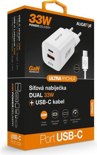 Productafbeelding Aligator CHPD0021 mobiele lader Universeel Wit AC Snelladen Binnen (33 W)