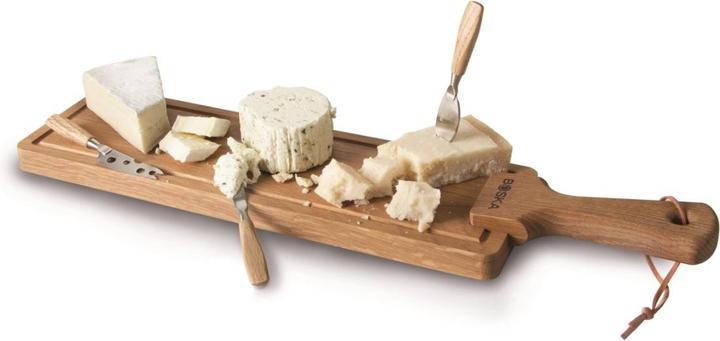 Actual product image Boska Cheese set Friends brown stainless steel / European oak 535x125x35