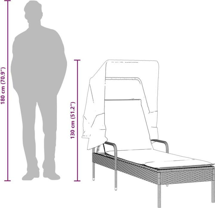 Produktbild vidaXL Sonnenliege (114 cm)