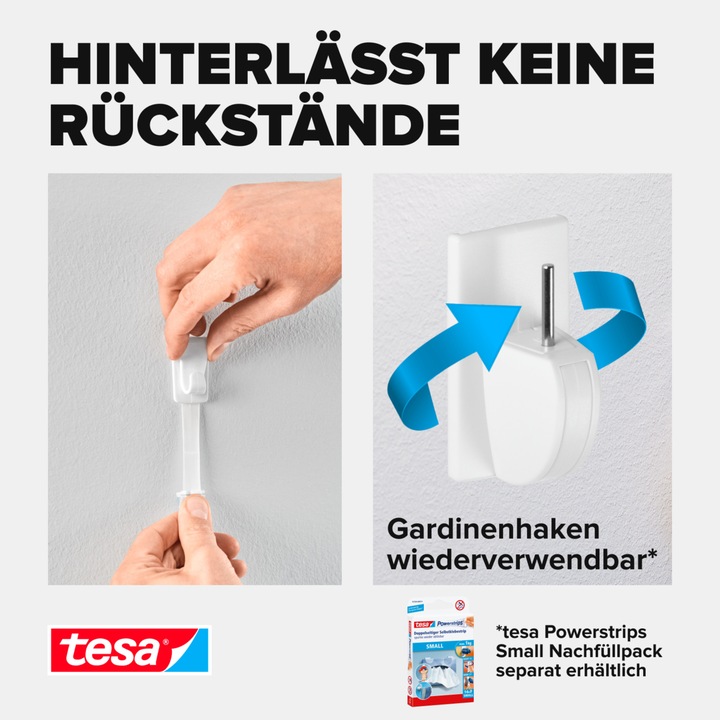 Produktbild tesa 3x Powerstrips Gardinenhaken 12 Haken