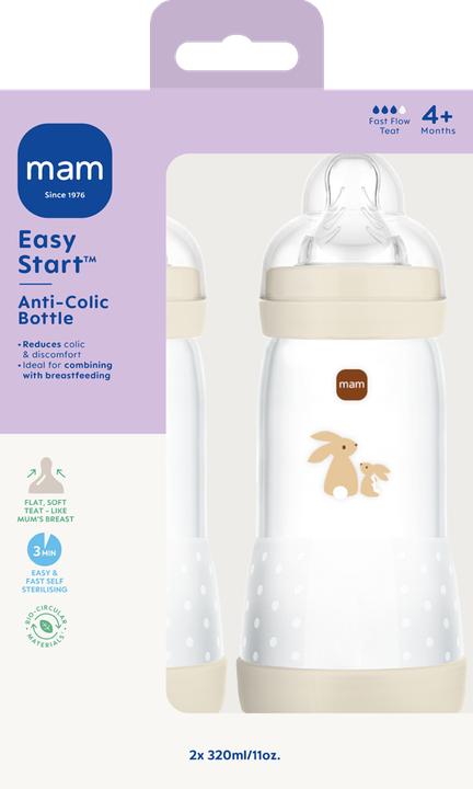 Actual product image MAM - Easy Start Anti-Colic Bottle - Neutral - 320 ml 2p (320 ml)