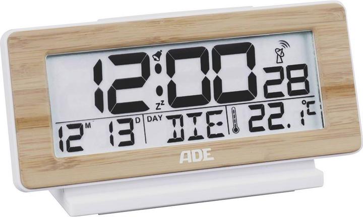 Image du produit ADE radiopiloté(e) Réveil blanc, bois