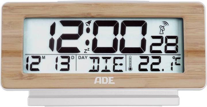 Image du produit ADE radiopiloté(e) Réveil blanc, bois