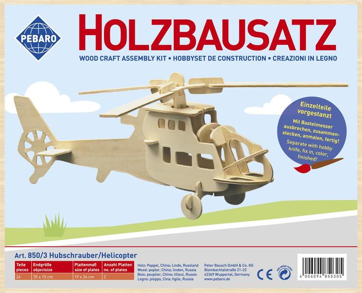 Image du produit Pebaro Hélicoptère en kit en bois