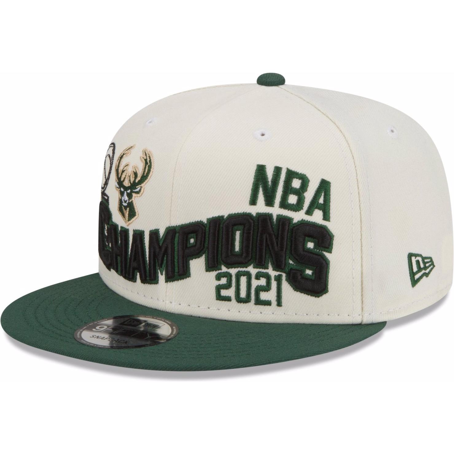 New Era, Herren, Cap, 9Fifty Champsions 2021 Milwaukee Bucks, Beige, (One Size)