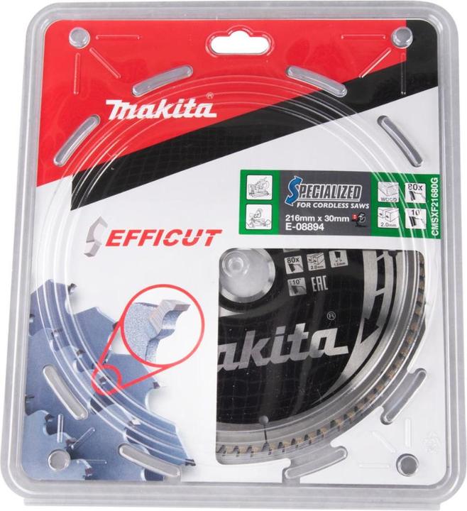 Actual product image Makita E-08894 T.C.T. pjūklas 216X30X2.0MM, Z-80 EFFICUT