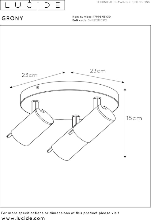 Produktbild Lucide Grony (1050 lm, GU10)