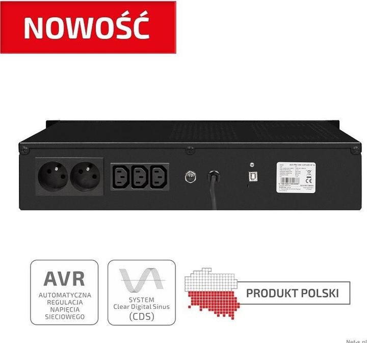 Produktbild Ever ECO Pro 1200 AVR CDS - USV (Rack - einbaufähig) - Wechselstrom 230 V - 780 Watt (1200 VA, 780 W, Line-Interaktiv USV)