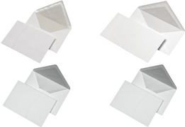 Produktbild Mailmedia Briefumschlag, Seidenfutter, DIN lang, weißer Nassleim, spitze Klappe, 80 g/m², weiß matt, grau Sei (DL, 1 x)