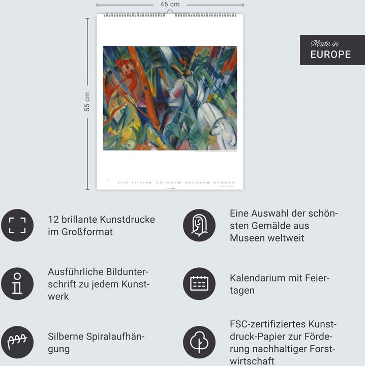 Produktbild Franz Marc Edition Kalender 2026 (46 x 55 cm)