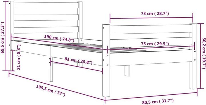 Produktbild VidaXL Ingaborg (75 x 190 cm)