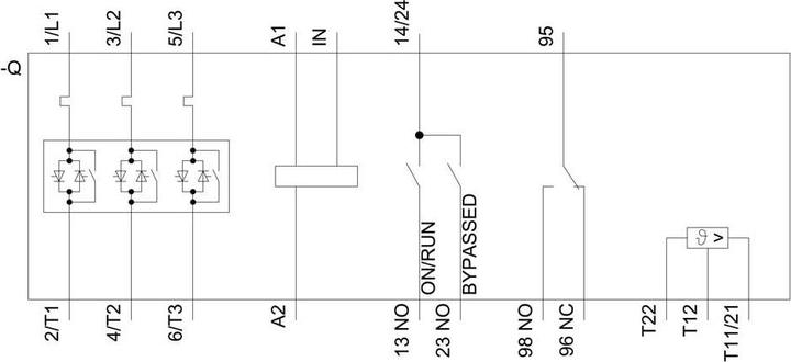 Actual product image Siemens 3RW52 Soft starter 3-phase 15 kW, 480 V ac / 18 A