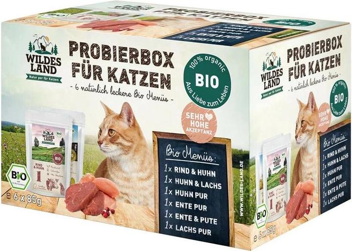 Actual product image Wildes Land Wet food Adult BIO tasting box, 6 x 85 g (Adult, 6 pcs., 620 g)