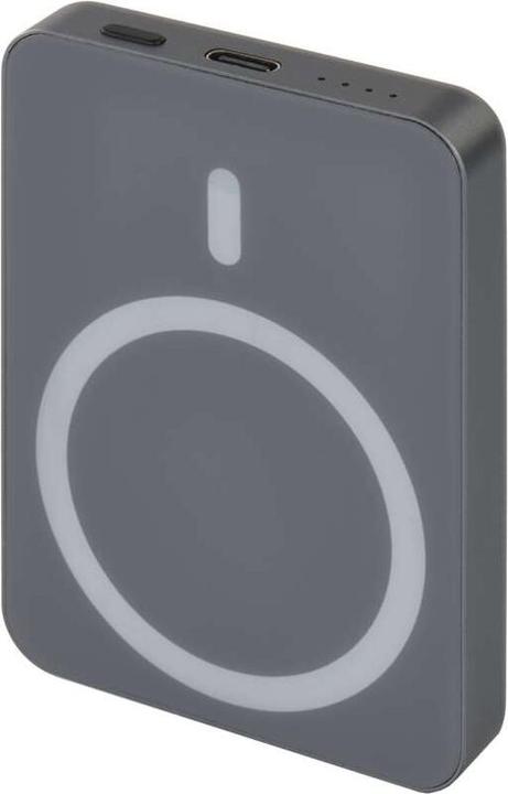 Actual product image Emos Powerbank WI 522, 5 000 mAh, 20 W+Wireless, grey (5000 mAh, 20 W, 19.25 Wh)