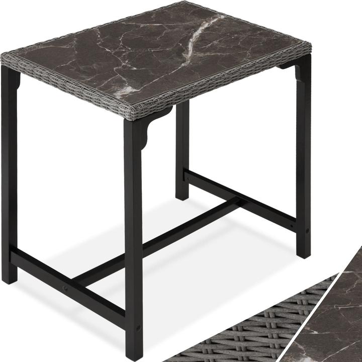 Immagine prodotto tectake Tavolo da bar in rattan Kutina 96 x 65 x 100 cm (96 cm)