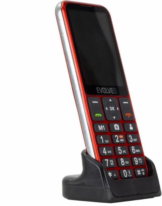 Produktbild Evolveo EasyPhone LT, mobilní telefon pro seniory s nabíjecím stojánkem (červená barva) (2.80", 2 Mpx)