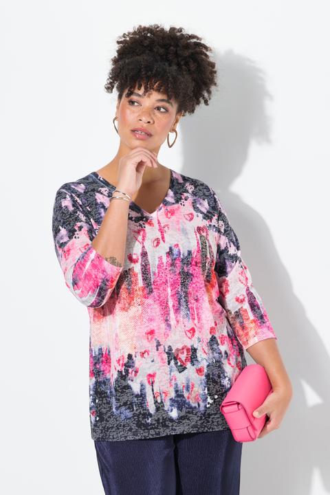 Produktbild Miamoda T-Shirt, Batikmuster mit Herzen und Glitzer (52)
