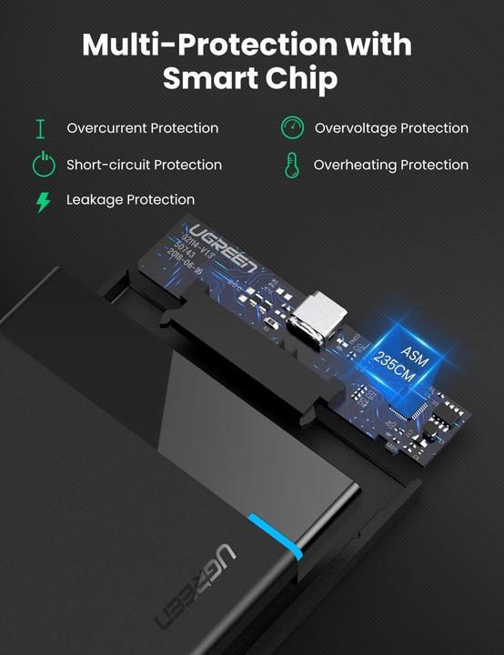 Productafbeelding Ugreen USB-C 3.1 naar 2,5" SATA harde schijf behuizing (6Gbps) (2.5")