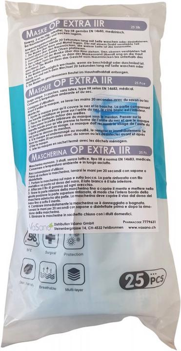 Produktbild VaSano OP Maske ex Typ IIR blau (25 Stk) (Typ II, 25 x)