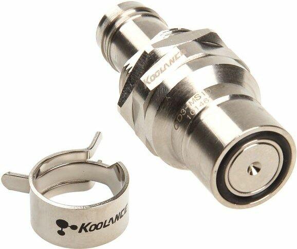 Produktbild Koolance QD3 Schnellverschluss mit Schott gerade männlich auf 10mm ID - no-spill