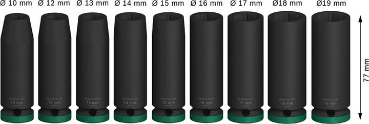 Actual product image Bosch Professional Zubehör PRO Impact (17 mm, 19 mm, 14 mm, 16 mm, 13 mm, 12 mm, 15 mm, 18 mm, 10 mm)