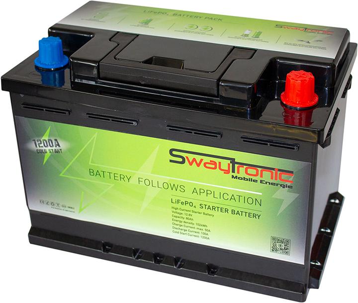 Image du produit Swaytronic Batterie d'accumulateurs LiFePO4 12.8V 80Ah (12.80 V, 80 Ah)