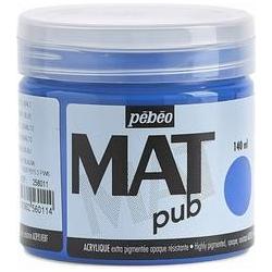 Pebeo, Künstlerfarbe + Bastelfarbe, Acrylic Mat Pub (Kobaltblau, 140 ml)