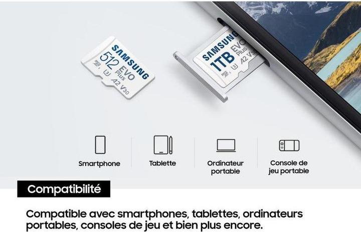Actual product image Samsung EVO Plus (1000 GB, microSDXC, U3, UHS-I)