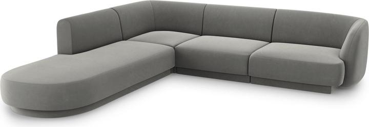 Image du produit Micadoni Canapé D'Angle Gauche Velours, "Miley", 6 Places, 255x248x70Fabriqué en Europe (Canapé d'angle)