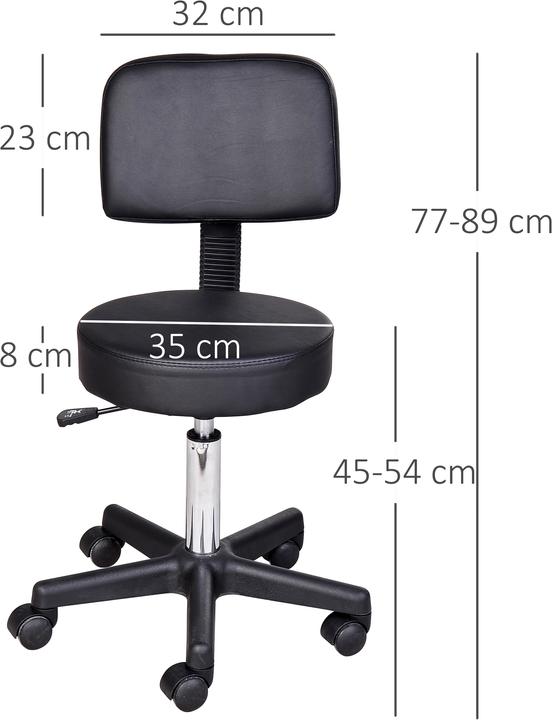 Image du produit Homcom Tabouret à roulettes