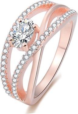 Produktbild Beneto Pink gold plated silver ring with AGG331 zircons - Circuit: 52 mm (L) (52)