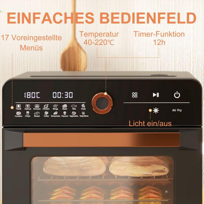 Actual product image Swisshandel24 Minibackofen 20L, Mini Ofen, 40-220°C, 17 Modi, Timer, 36x37x34,5cm, Schwarz