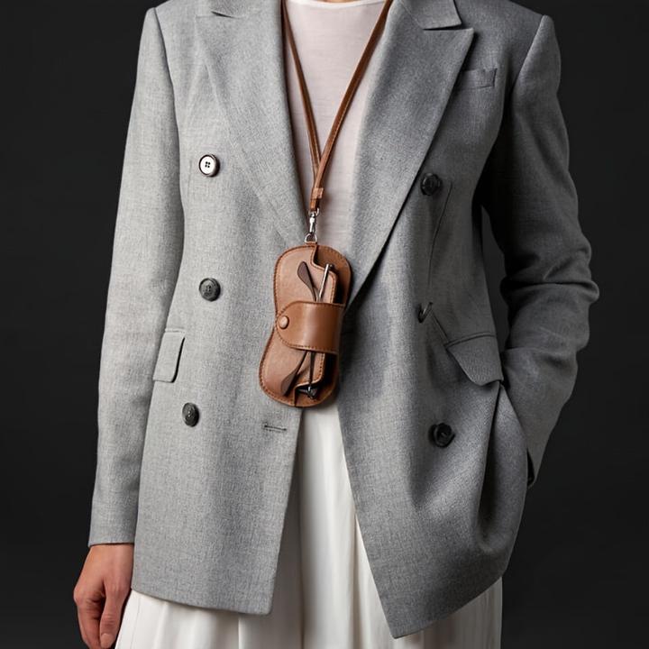 Immagine prodotto Only-Bags.Store PU Leder Nackenband Brillenetui, stilvolle Brillen & Brillenhalter für Frauen Männer, trendige