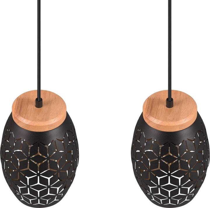 Actual product image Reality Bidar pendant light E27 triple ⌀15cm black-gold height-adjustable (E27)